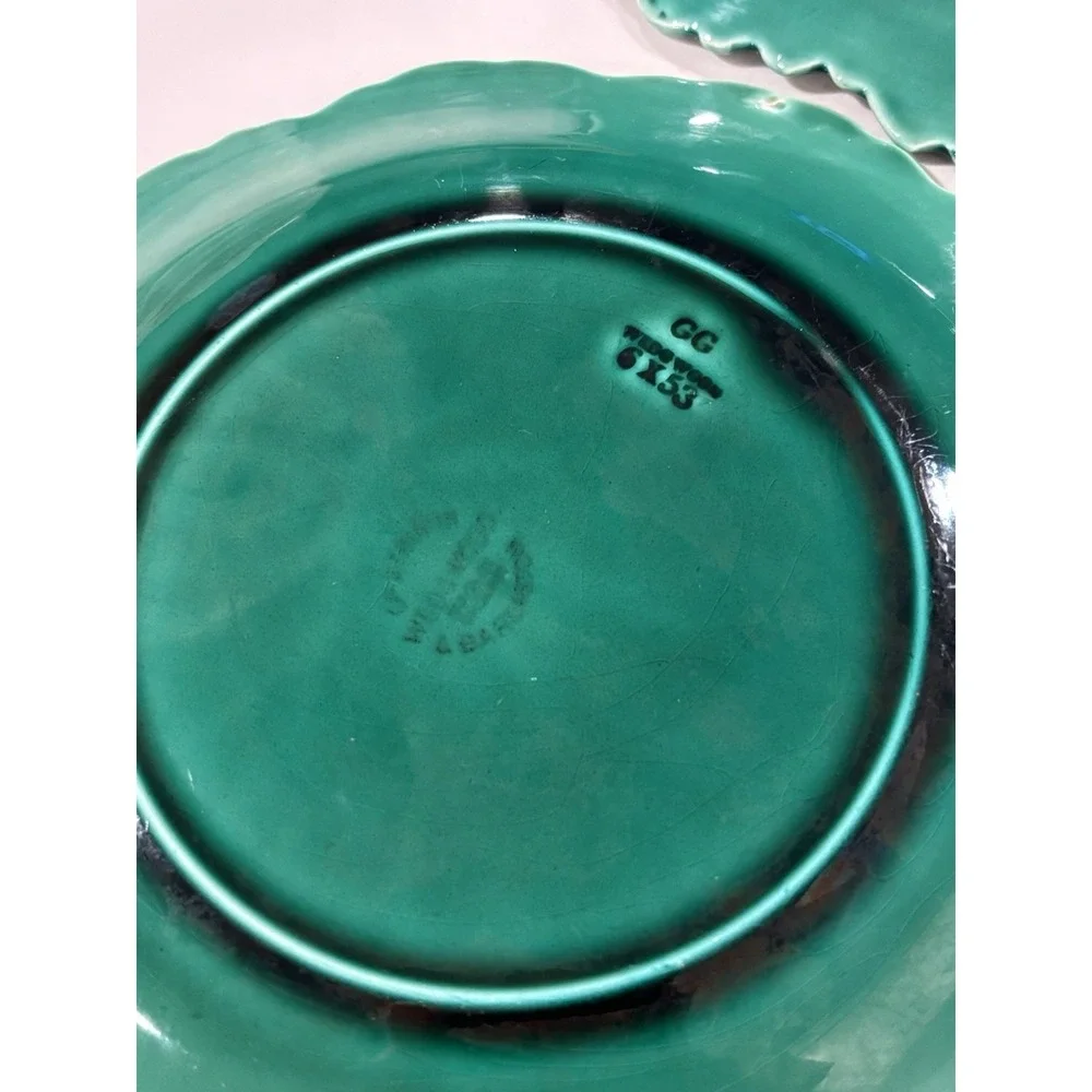 Vtg WEDGWOOD Majolica Etruria & Barlaston Cabbage Leaf 8